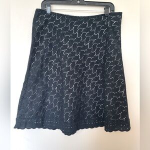 WHBM A Line Flare Skirt Eyelet Side Zip Size 14 White House Black Market